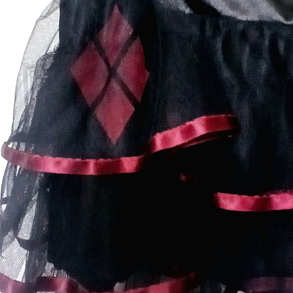 Harley Quinn DC comic Black & Red Faux Leather Corset & Skirt Set XL - Picture 10 of 14